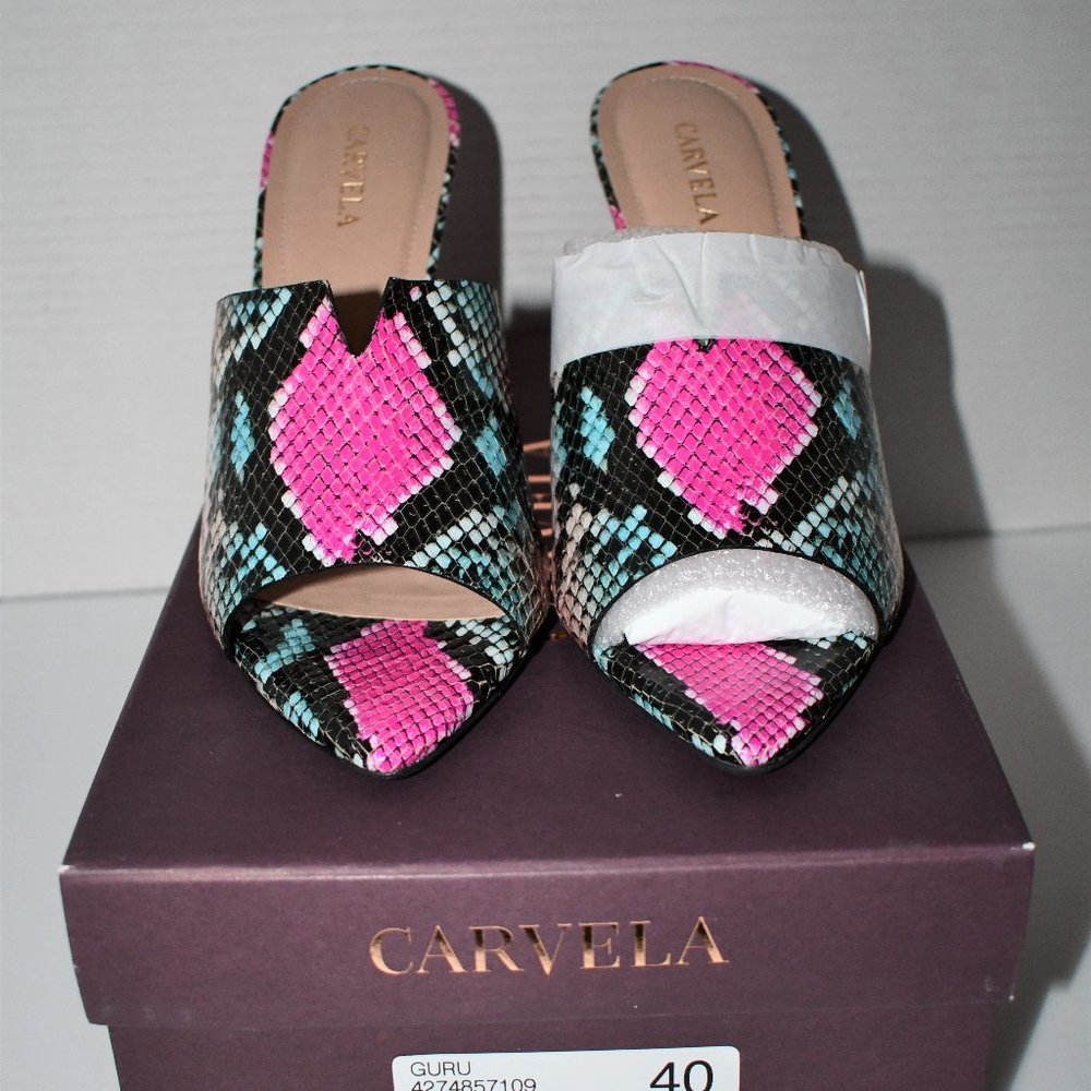 Carvela Guru Pink Comb Leather Slides in Size: 9M #4274857109 NWT